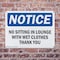 Signmission No Sitting In Lounge With Wet Clothes Thank You, 14 in W x Rectangle, Plastic OS-2PACK-NS-P-1014-L-14794 - alternate 4